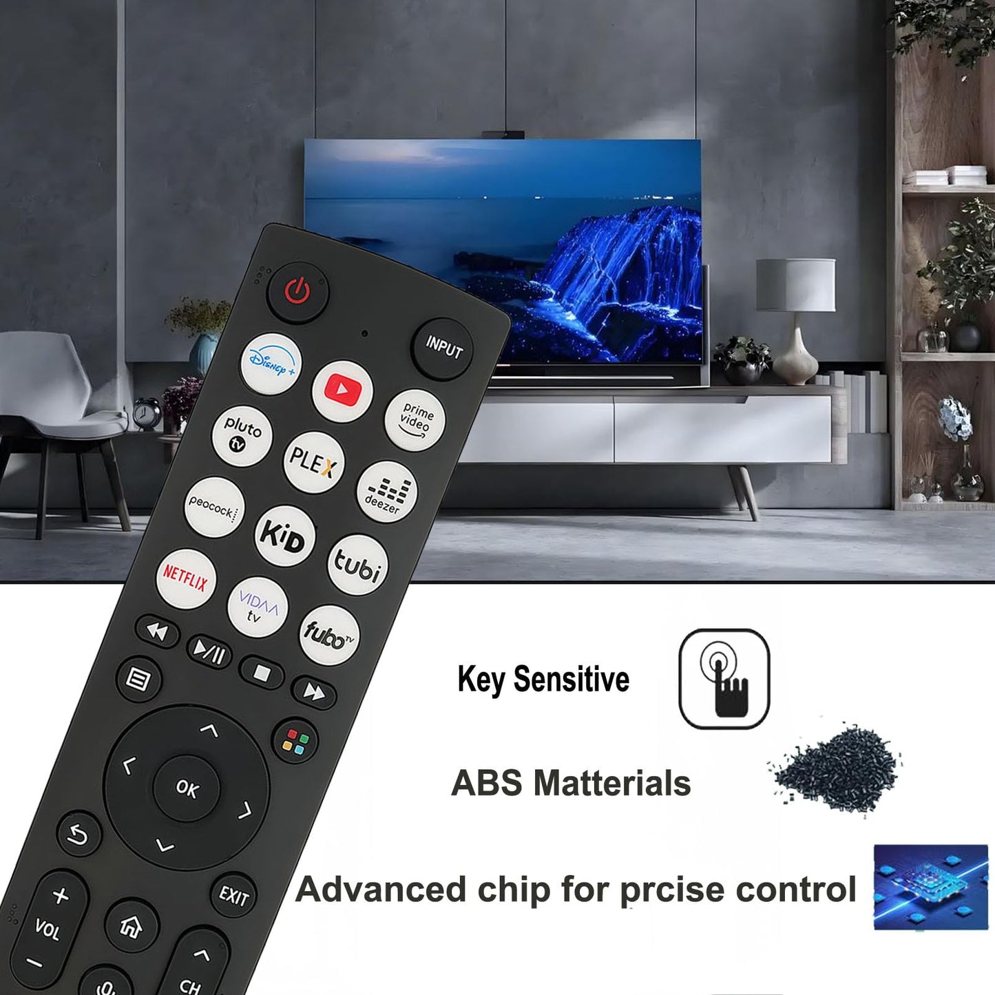 ERF2B36H IR Replacement Remote Control for HISENSE Smart TV EN2D36H 32A45GV 32A35HUV 40A45GV 40A35HUV 43A6GV 43A45GV 43A35HUV 50A6GV 55A6GV 65A6GV