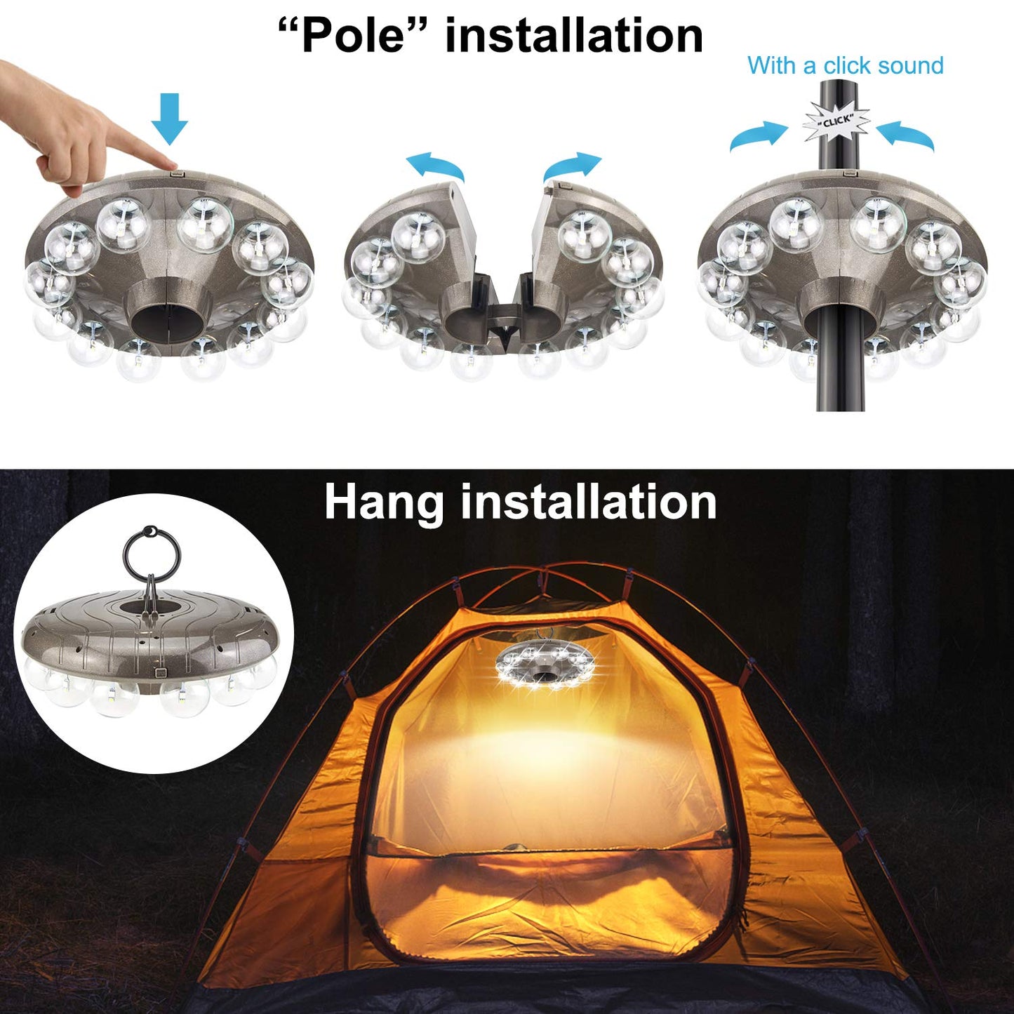 BIGMONAT Battery Operated Hanging Lights Outdoor Patio Umbrella Light RF Remote Control,12 Colors Changing Pole Light for Umbrella,Wireless Under