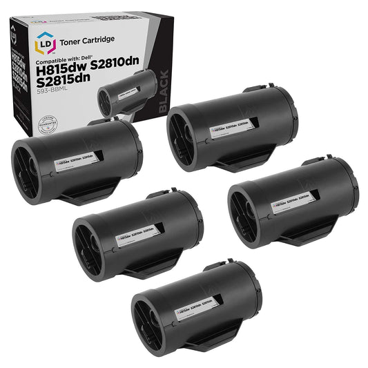 LD Products Compatible Toner Cartridge Replacement for Dell 593-BBML F9G3N (Black, 5-Pack) Compatible with the Following Dell S2810dn S2815dn H815dw