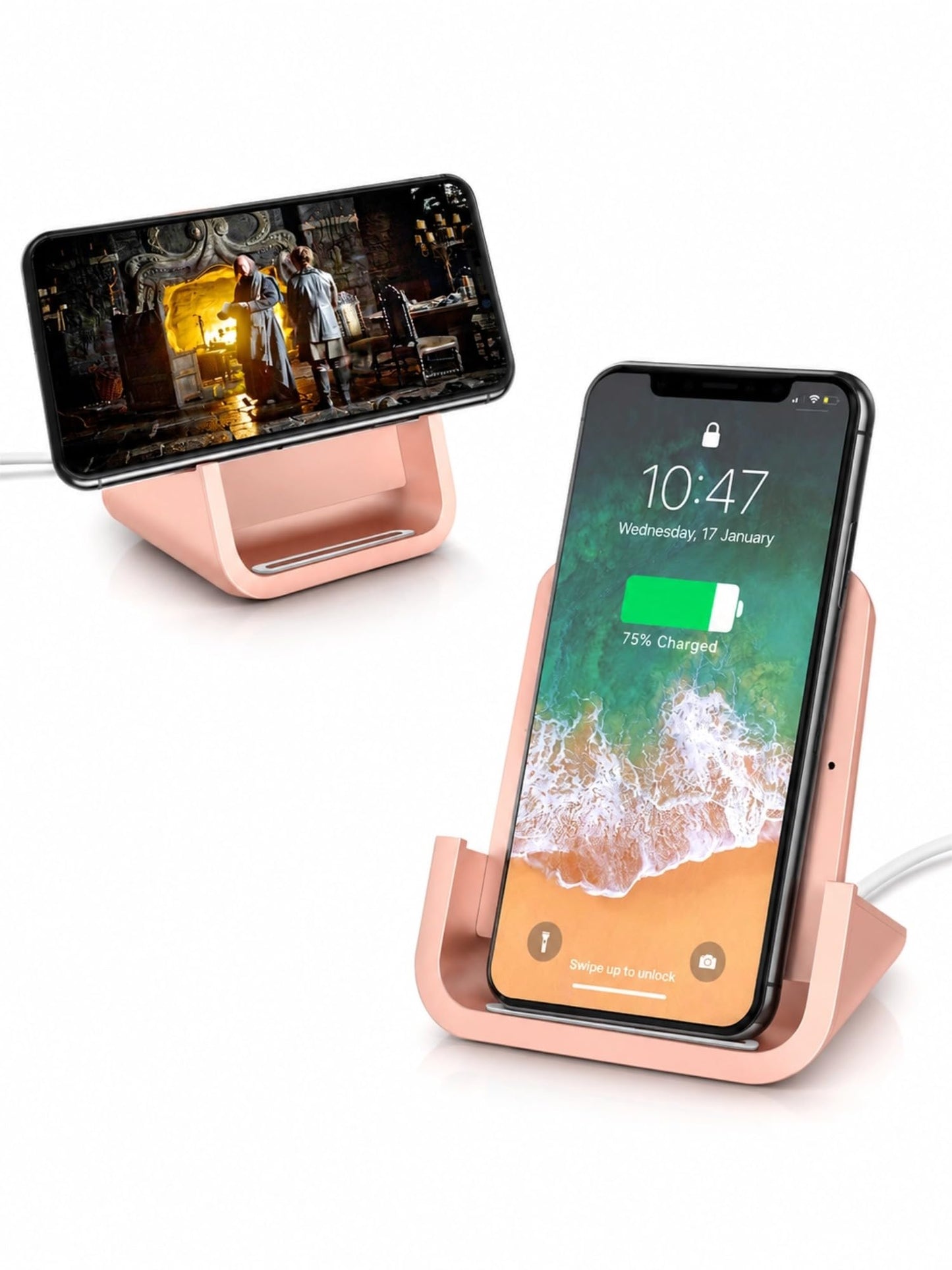 Wireless Charger YUWISS Wireless Charging Stand Cordless Charger 10/7.5/5W Compatible with iPhone 14 13 12/12 /11Pro Max/XR/XS Max/XS/X/8/8Plus Galaxy