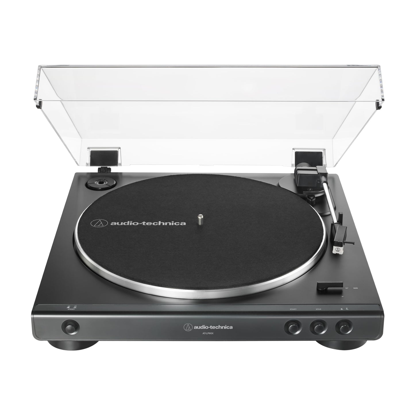 audio-technica at-LP60X-BK Fully Automatic Belt-Drive Stereo Turntable, Black, Hi-Fidelity, Plays 33 -1/3 and 45 RPM Vinyl Records, Dust Cover