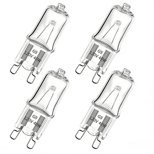 Hujnagh 4 Pcs WB25T10102 Lamp Halogen Bulb G9 40W 120V, High Temperature Resistant Oven Light Bulb Replacement for Microwave Range Hood Stove, G9