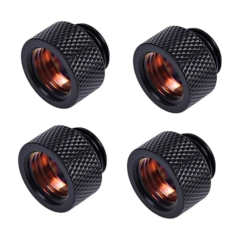 Alphacool HF G1/4" Male to Female Extender Fitting, 10mm, Deep Black, 4-Pack