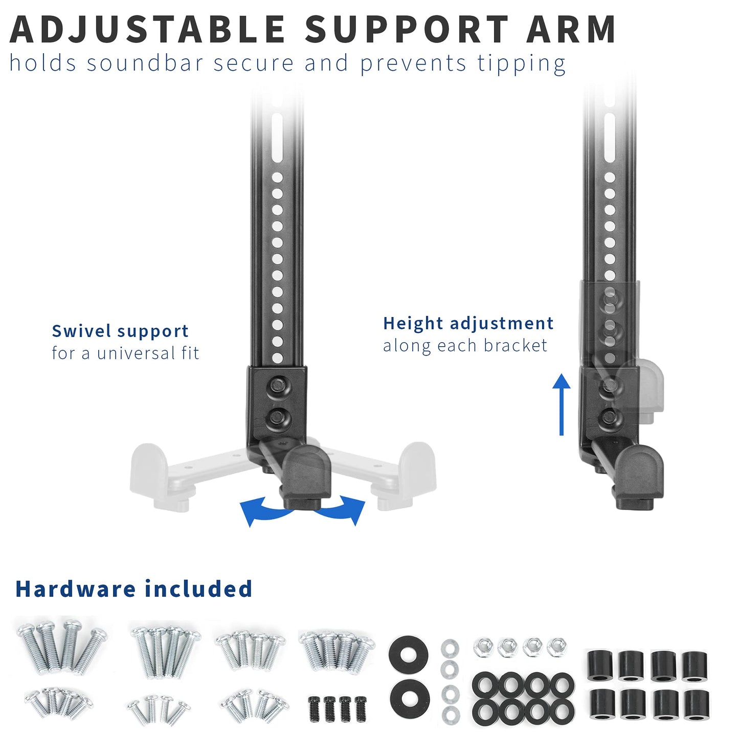 VIVO Steel Soundbar Bracket Speaker Mount with Non-Slip Base, Above or Below Wall Mounted TV, Fits Most VESA Patterns, 33 lbs Capacity, Mount-SPSB5