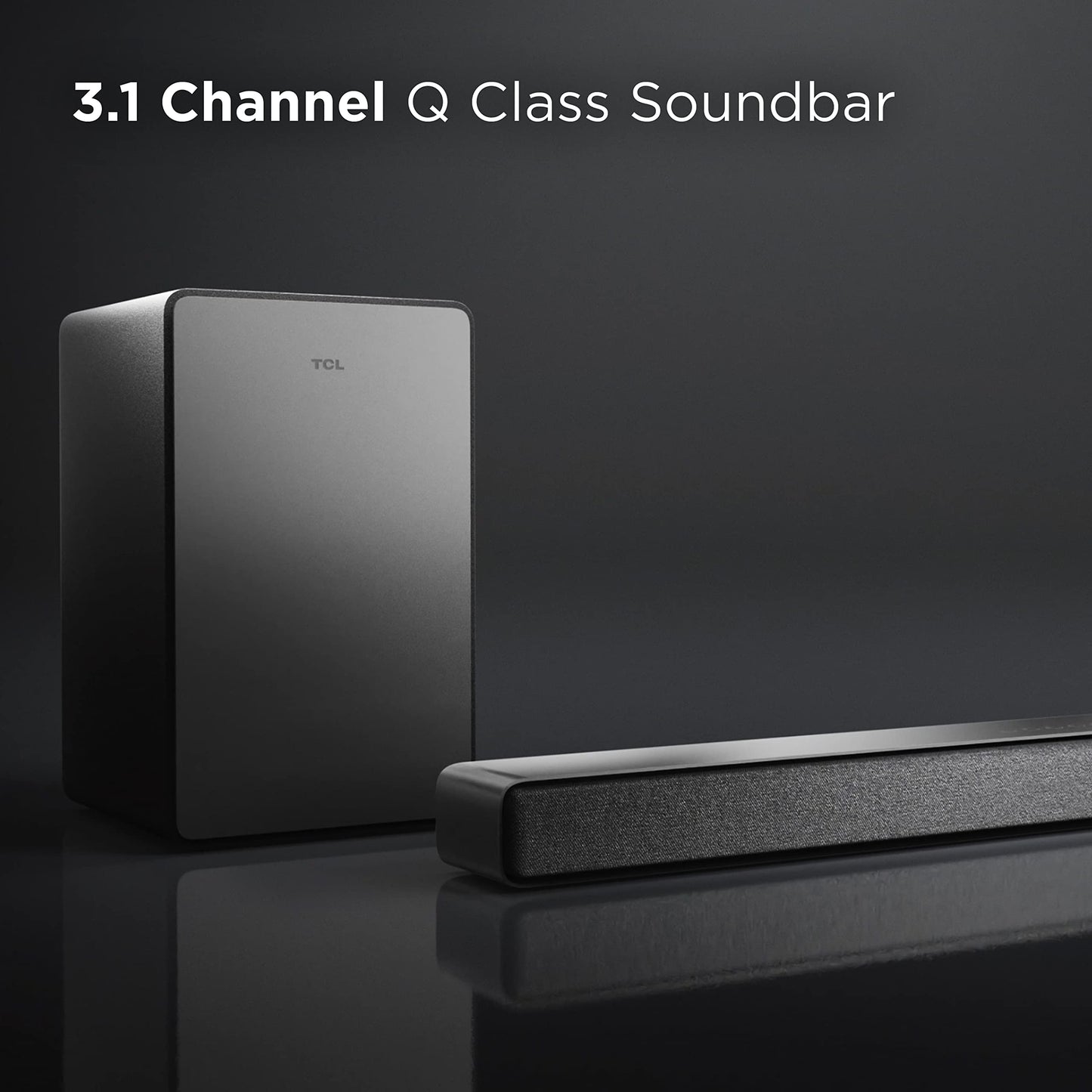 TCL 3.1ch Sound Bar with Wireless Subwoofer (Q6310, 2023 Model), Dolby Audio, DTS Virtual:X, Built-in Center Channel Speaker, Auto Room Calibration