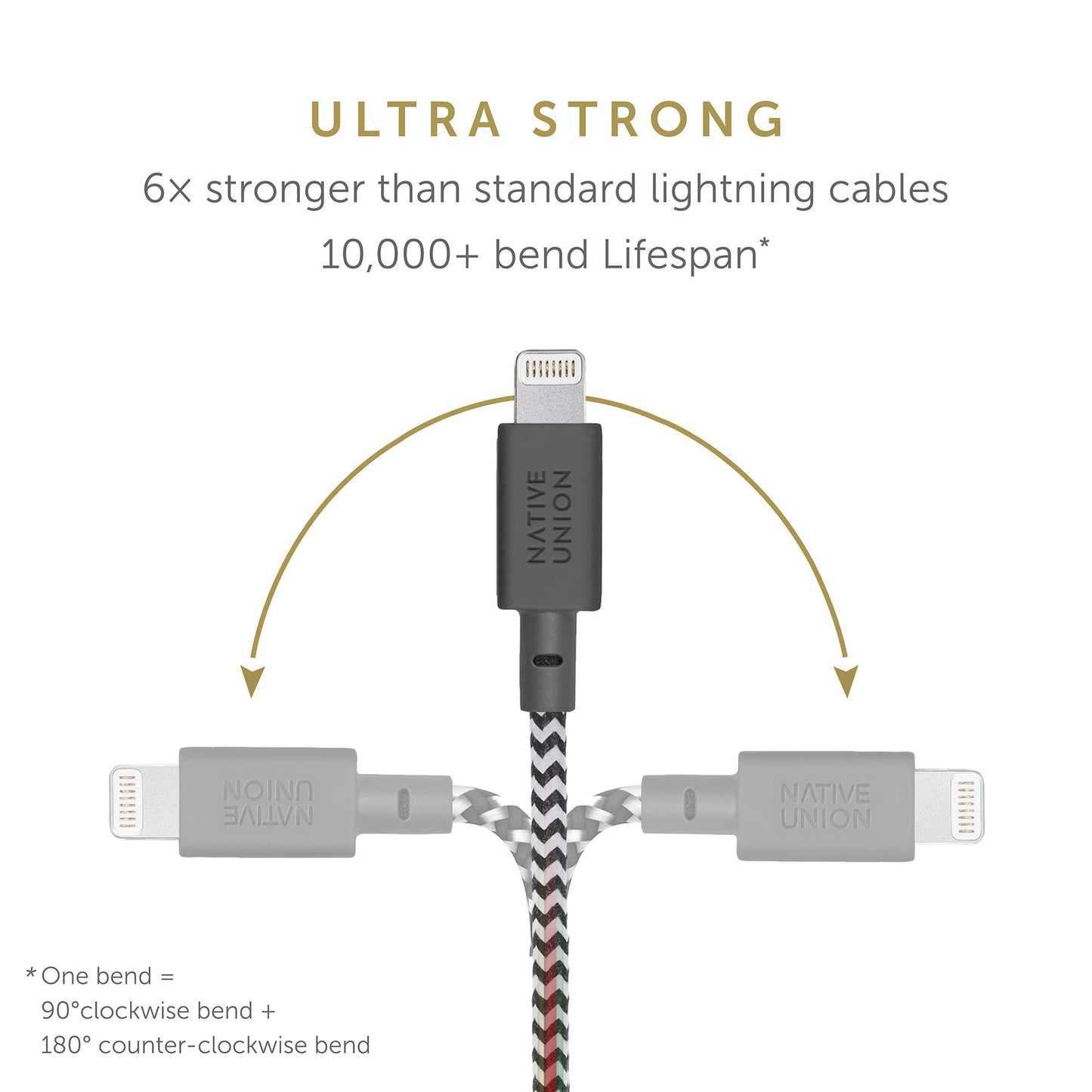 Native Union Belt Cable USB-C to Lightning - 10ft Ultra-Strong Reinforced Cable [MFi Certified] for iPhone 14, Phone 14 Plus, iPhone 14 Pro, iPhone…