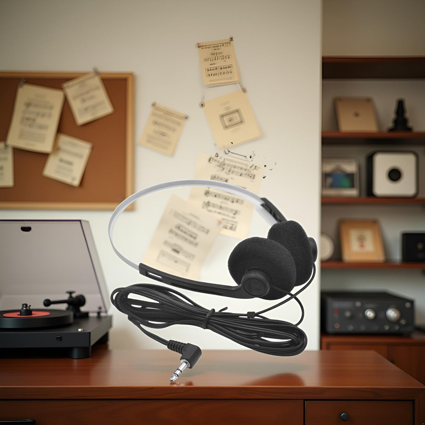 Junfamilee Retro Lightweight Earphones,Over-Ear Headphone,Vintage Feelings Underwire Headphones,Hi-Fi Stereo Earphone Headset,Headphone,for Most…