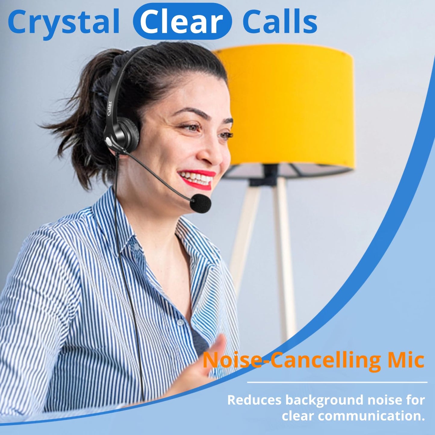 Callez RJ9 Phone Headset with Mic Noise Cancelling, Office Telephone Headset with Quick Disconnect Cord Compatible with Cisco IP Phones 7940 7941 7942