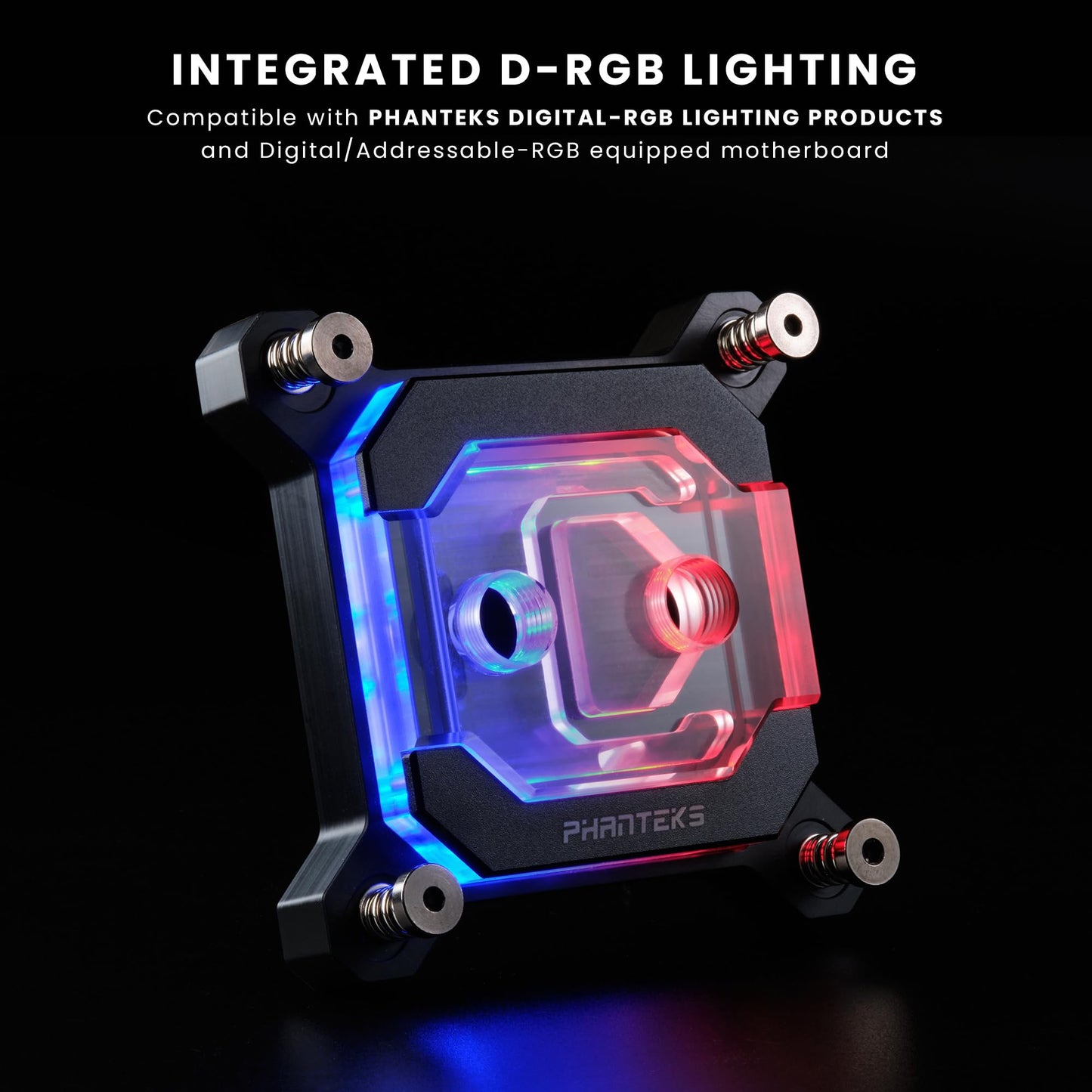 Phanteks (PH-C370I_BK01) Glacier C370I CPU Water Block for Intel Sockets 1700/1200/115x, Support Intel 14th Gen Processor, Pure Copper Base