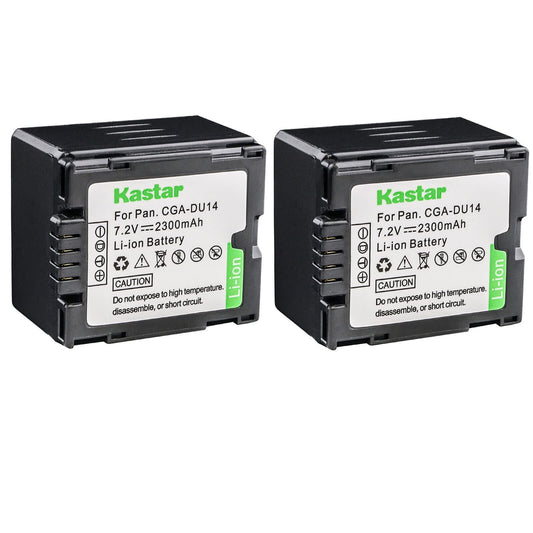 Kastar CGA-DU14 Battery (2-Pack) Replacement for CGA-DU14 CGA-DU21 VBD140 VBD210 NV-GS508 MX500 PV-GS500 SDR-H280 VDR-D400 M75 M95 M250, DZ-BP21SJ