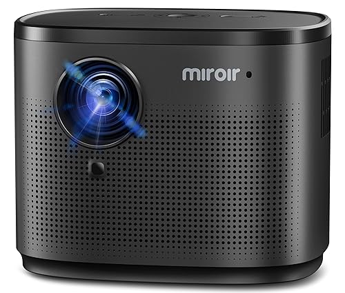 Miroir Mini Projector, Home HD Projector with Built-in Speaker, Auto Focus, Keystone Correction, Portable for Outdoor Movies, Compatible