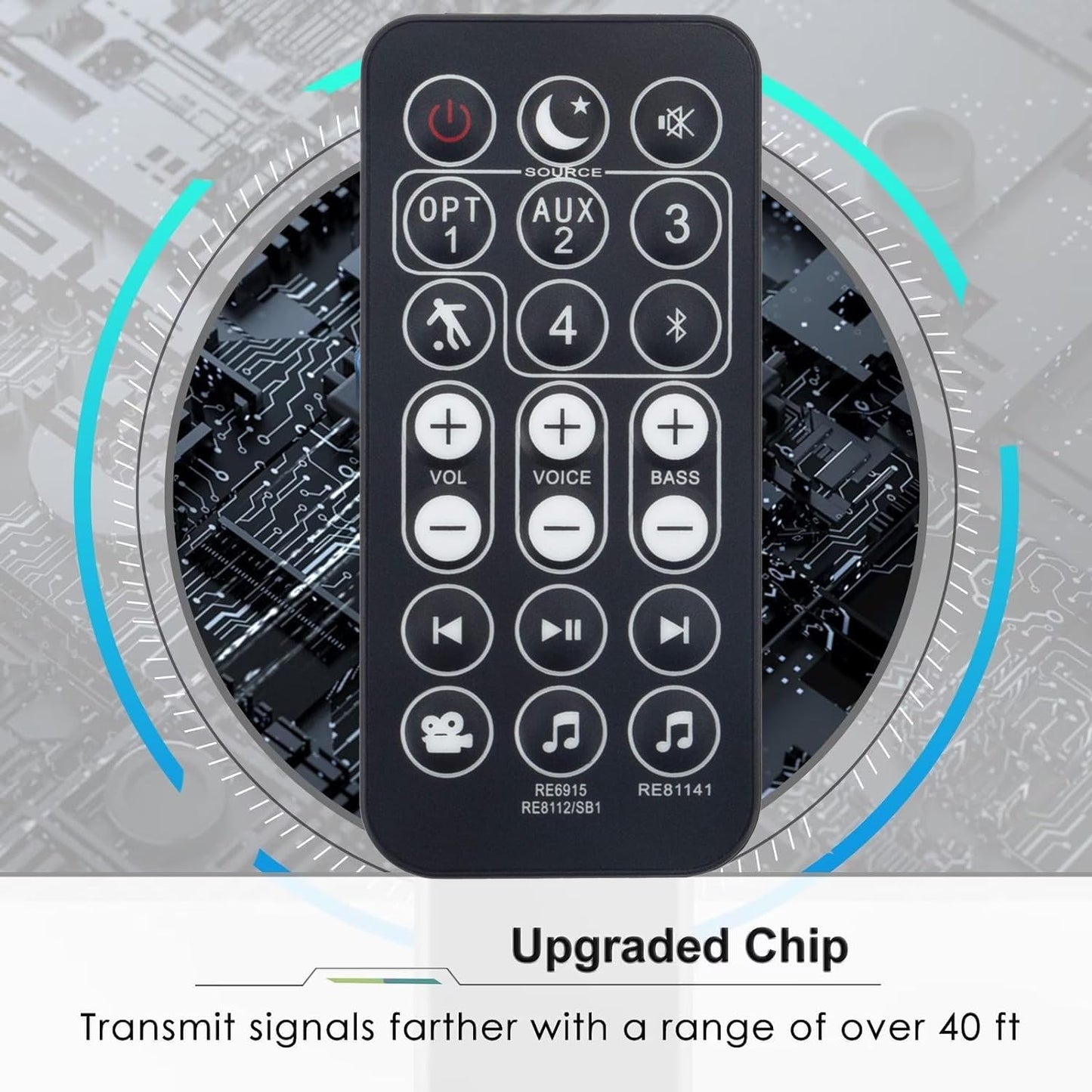 Replacement Remote Control for Polk Audio Signa S1 S2; Omni SB1 SB1+ Sound bar; RE8112-1 RE8114-1 RE6214-1 Soundbar