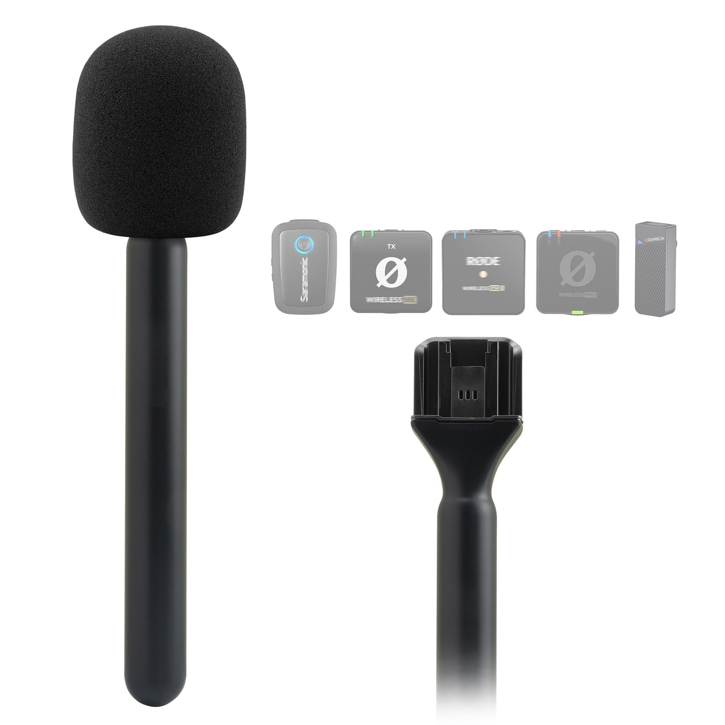 JCMOYUTY for Rode Mic Stand, Holder for comica BoomX-D2 Vimo C3 / GODOX MoveLink M2 II/Saramonic BLINK500B2+ / Shure MoveMic Wireless Lav Microphone