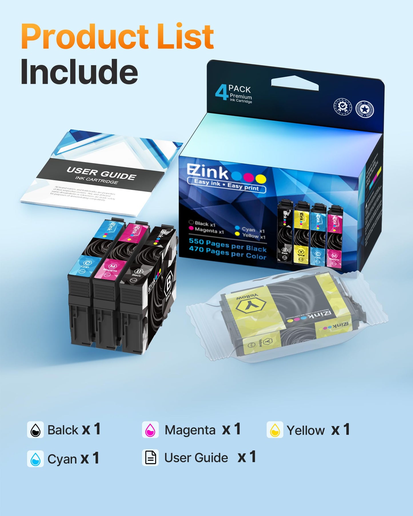 E-Z Ink Remanufactured Replacement for 202XL Ink Cartridges Multipack 4Pack