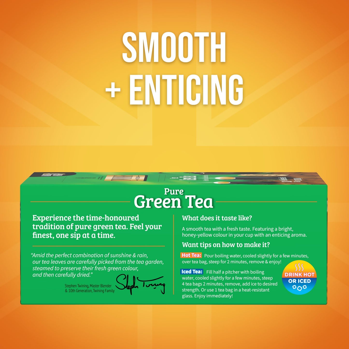 Twinings Pure Green Tea Individually Wrapped Bags, 100 Count (Pack of 1), Smooth & Refreshing, Caffeinated, Enjoy Hot or Iced, 100 Teabags