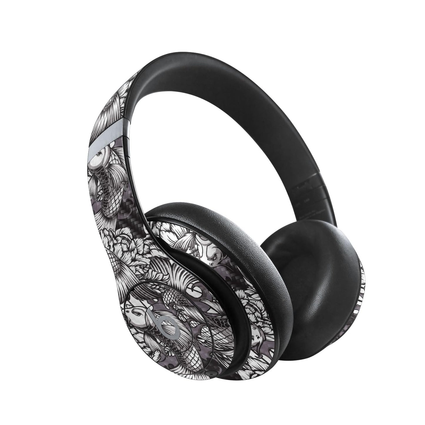 MightySkins Carbon Fiber Skin Compatible with Beats Studio Pro - Angry Koi | Protective, Durable Textured Carbon Fiber Finish | Easy to Apply…
