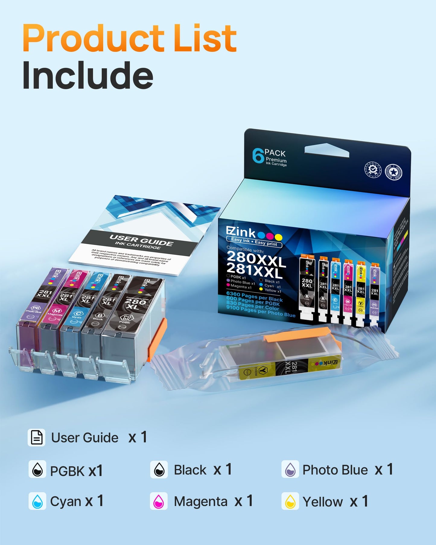 E-Z Ink TS9120 Ink Cartridges Compatible for Canon 280 281 Ink Cartridges