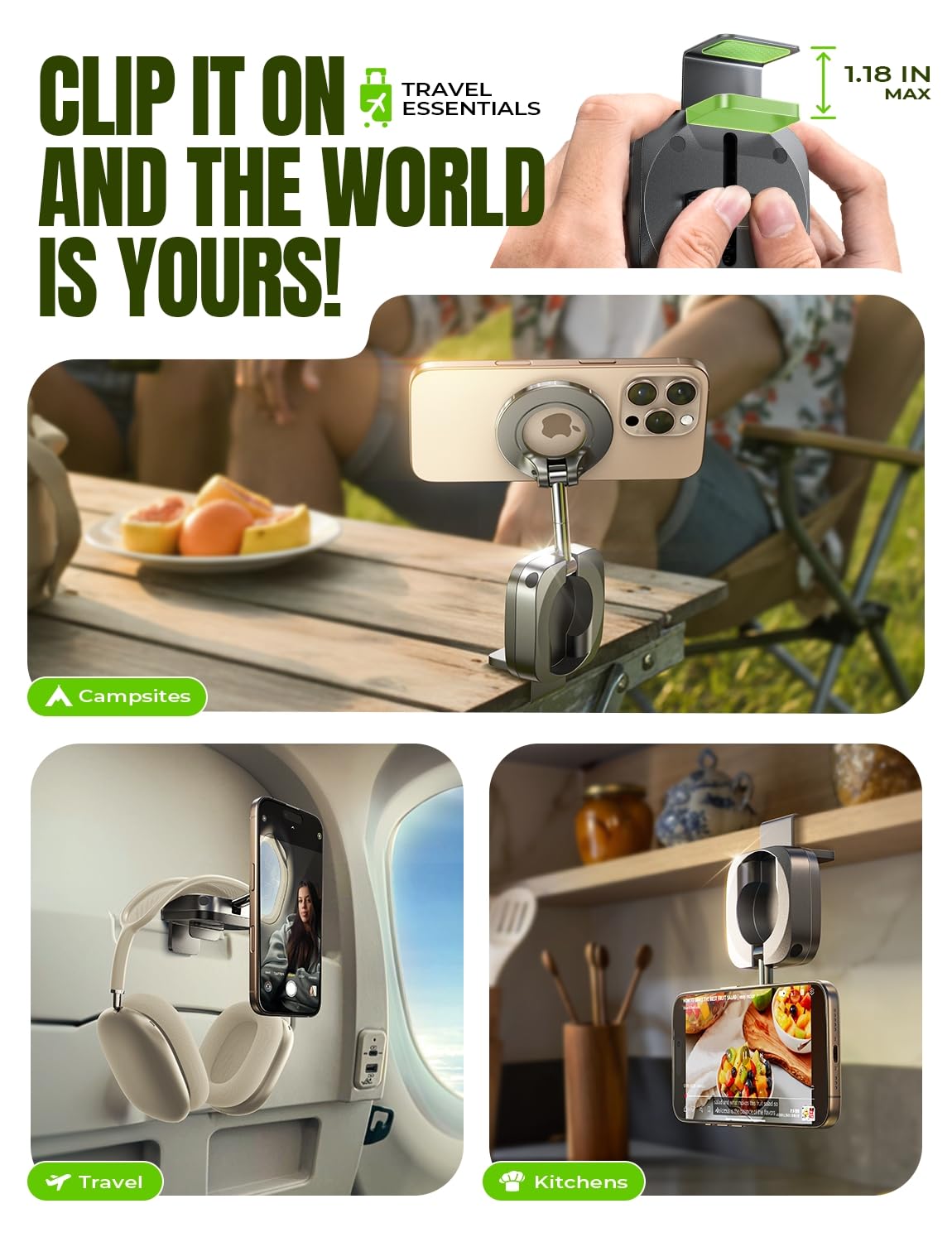 LISEN Airplane Travel Essentials for Flying Airplane Phone Holder for Desk