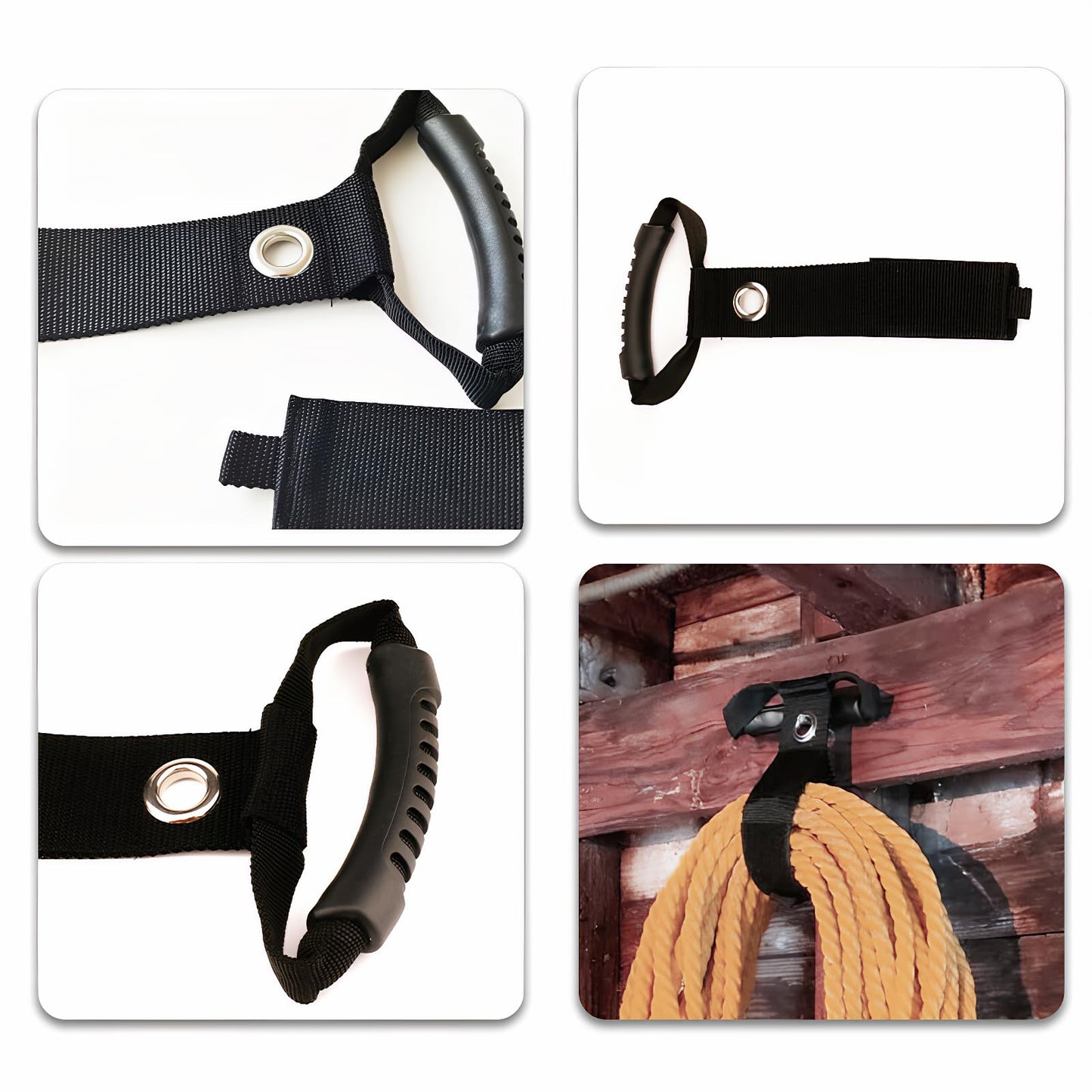 17" (2-Pack) Easy-Carry Storage Straps Heavy Duty Hook, Cord Organizer with Handle for Pool Hoses, Garden Hoses, for Boat RV Garage Organization Tool