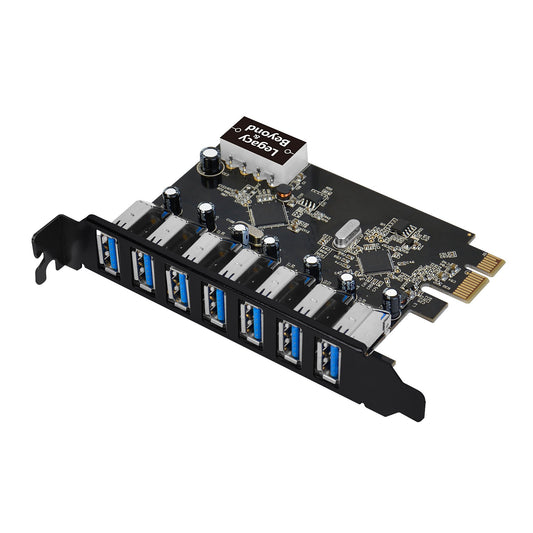 SIIG Legacy and Beyond Series PCIe to USB 3.0 7-Port PCI Express Card (External PCIe Host Card), Supports UASP