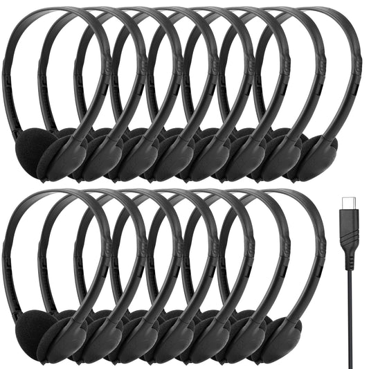 TJZXGUI USB Type C Kids Headphone Bulk 25 Pack for School Classroom,On-Ear USB C Headphones for Boys Girls Students Tablet Travel Computer…