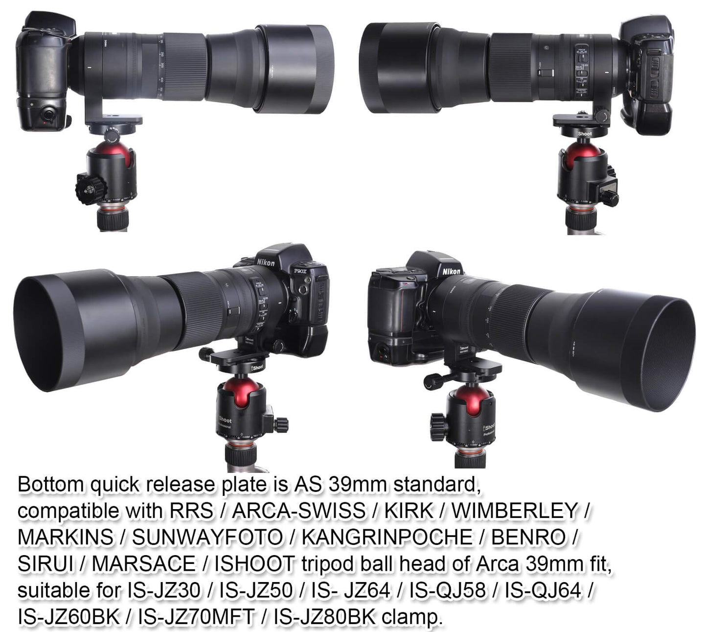 iShoot Lens Collar Support, CNC Machined Tripod Mount Ring for TS-71 Sigma 150-600mm f/5-6.3 DG OS HSM Contemporary Lens, Bottom is ARCA Fit Quick