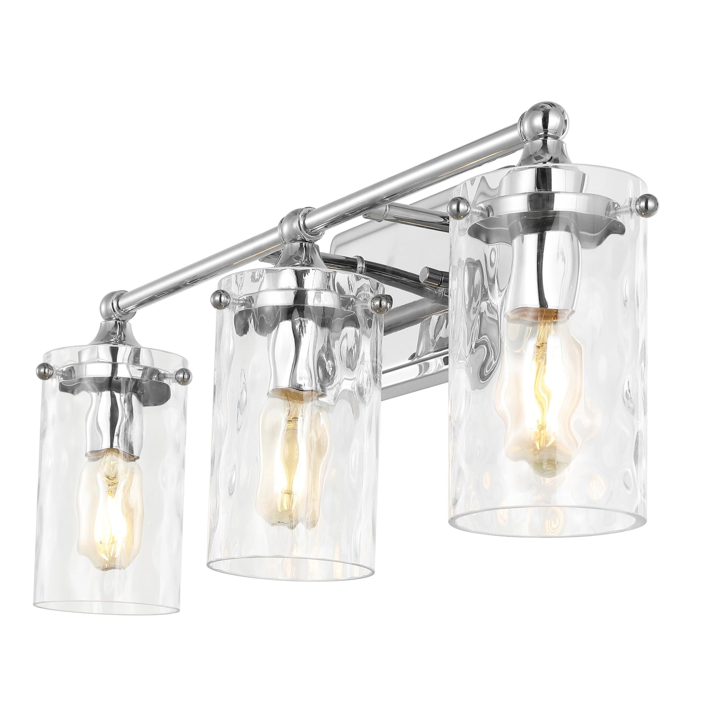 SAFAVIEH Lighting Collection Johari Chrome 3-Light Wall Sconce Light Fixture, Ideal for Bathroom, Entryway, Vanity Over Mirror, Foyer, Hallway, Living