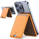 NIYEVN Magnetic Cardholder Wallet for iPhone - Leather Cellphone Magnet Wallet with Adjustable 3 Card Holder Stand Compatible with MagSafe for Back