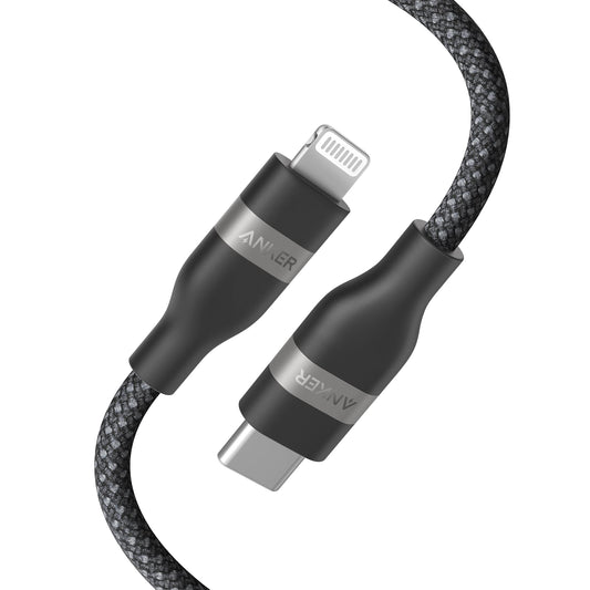 Anker USB C to Lightning Cable, Upcycled-Braided USB C to Lightning Cord, Ultra-Fast Charging Cable for iPhone 14/13/12/11 Series and More (3FT)