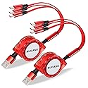 Multi USB C Retractable Cable 3.3FT 2-Pack, QC 3.0(3A) USB C Splitter Cable 3 in 1 with 3 Type C Ports, Fast Charging for iPhone 17/16/15 Series, iPad