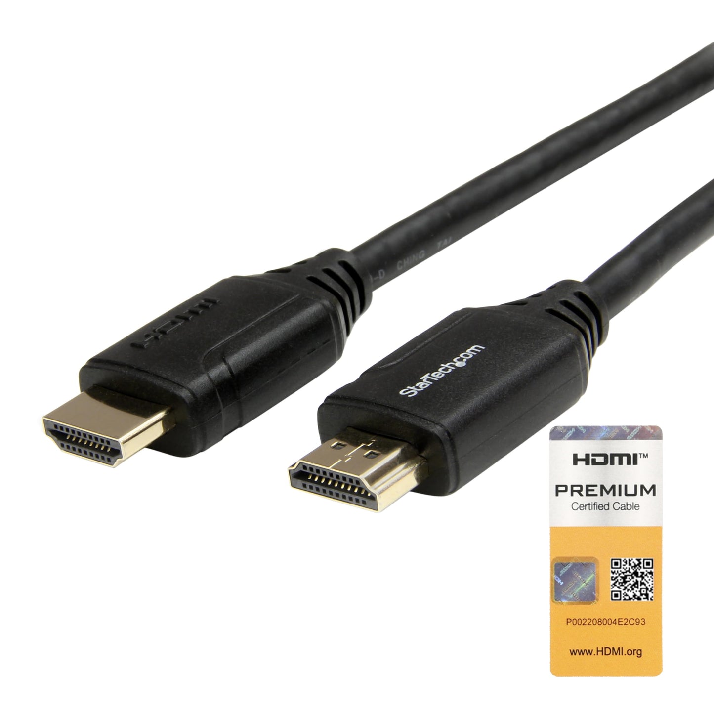 StarTech.com 3ft (1m) Premium Certified HDMI 2.0 Cable with Ethernet - High Speed Ultra HD 4K 60Hz HDMI Cable HDR10 - HDMI Cord (Male/Male Connectors)