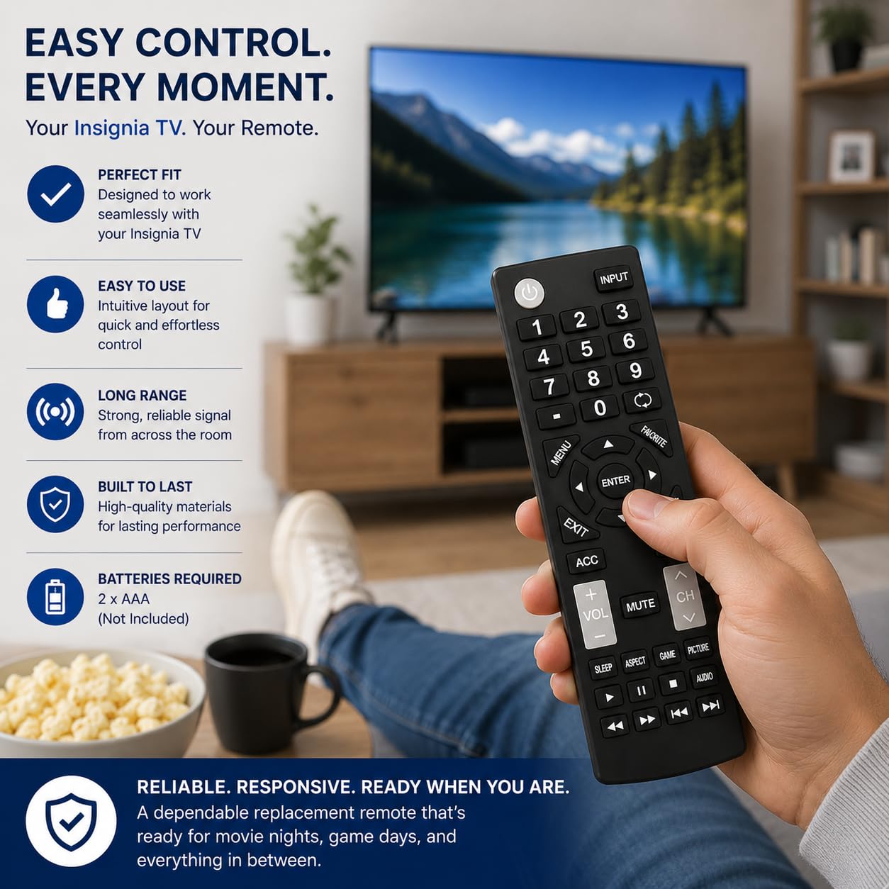 Cerepros TV Remote for All Insignia Dynex TVs