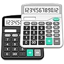 Calculator, Splaks 2 Pack Standard Functional Desktop Calculators Solar and AA Battery Dual Power Electronic Office Calculators with 12-Digit Large