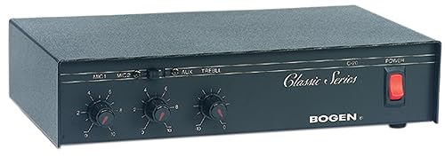 Bogen C10 Public Address Mixer Amplifier, 10 Watts, Commercial PA Amplifier, Transformer Output Taps 4/8/16 Ohm, 25V 70V, Treble and Bass Controls