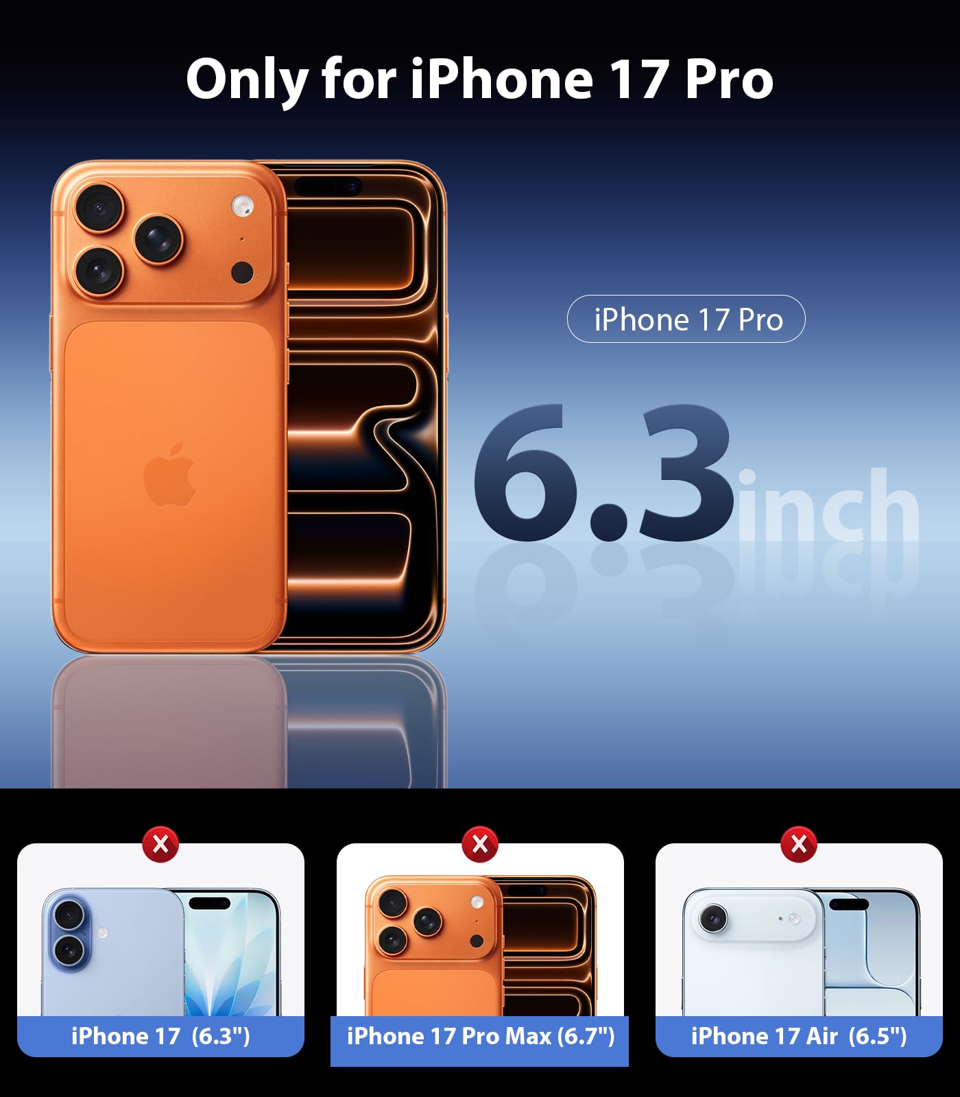 Mkeke for iPhone 17 Pro Privacy Screen Protector 3 Pack 25° Anti Spy 9H+ Tempered Glass Military-Grade Drop Protection Easy Installation Shockproof