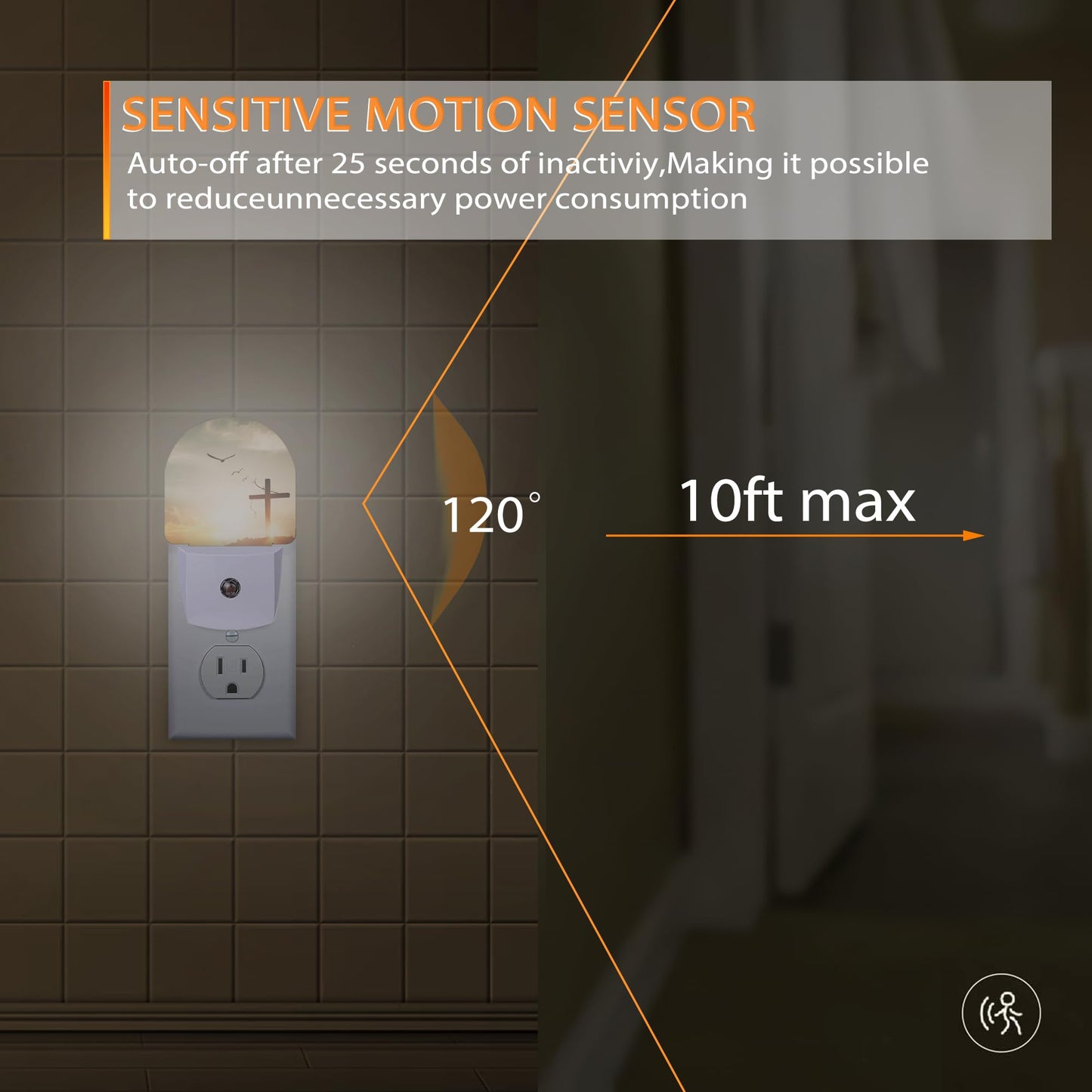 Christian Dawn Cross Night Light,Night Lights Plug into Wall with Dusk to Dawn Sensor,Lamp for Bedroom Bathroom Hallway Nightlight for Women Girls