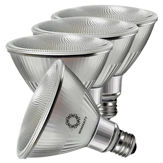 WinWatt LED Light Bulbs PAR38 Full Glass, 32W=350W Equivalent 5500 Lumens Super Bright 20000 Hours Classic Flood Light Bulbs, Waterproof Non-Dimmable