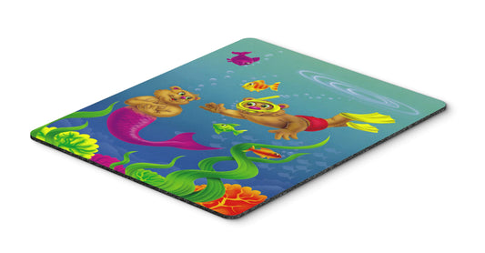 Caroline's Treasures APH0414MP Teddy Bear Mermaid and Diver Mouse Pad, Hot Pad or Trivet for Home Office Gaming Working Computers Laptop Mouse