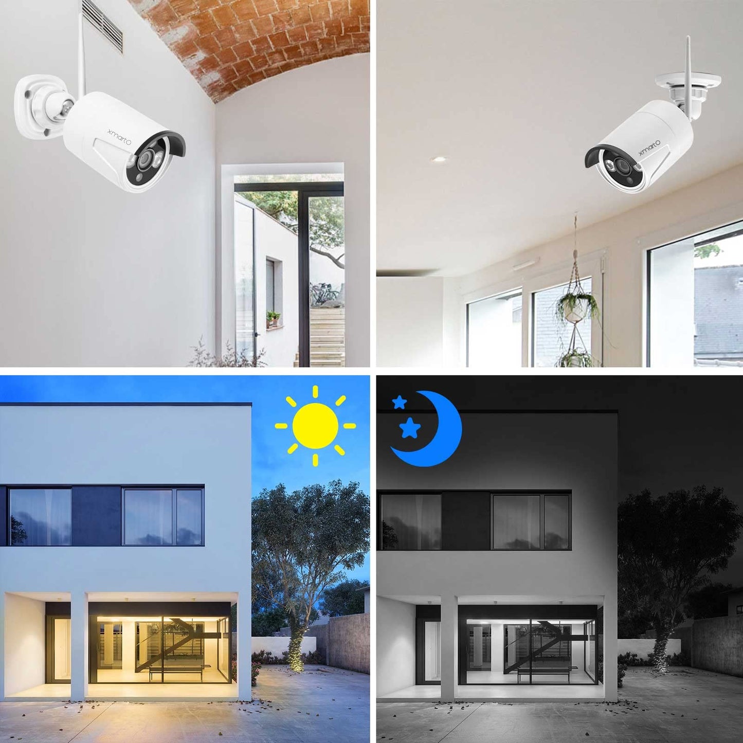 xmartO WB2024-W 2K 3MP Super HD WiFi Home Security Camera with Built-in Microphone (add-on Camera with 3.6mm Lens?Pack of 2, Requires 5MP NVR to Work)