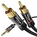 KabelDirekt - RCA to Jack 3.5mm Adapter Cable - 25ft - Versatile Plug-and-Play Audio Cable (Aux/3.5mm to 2X RCA for Smartphone, Tablet, Home Theater