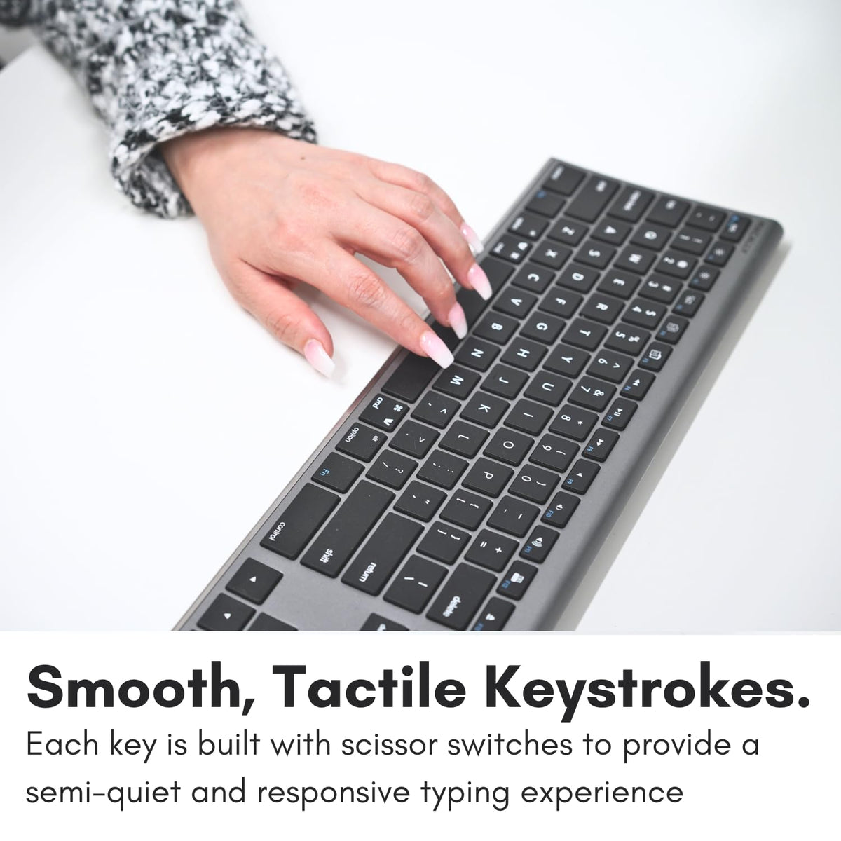 Macally Wired Keyboard for Mac (Upgraded Dual USB A + C Plug) - USB C Keyboard - Ultra Slim, 20 Shortcuts, 110 Scissor Keys - Compatible with Apple