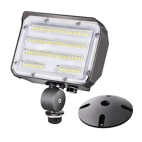 SZGMJIA 30W LED Flood Light with Knuckle, Outdoor Security Fixture Light with Dusk-to-Dawn Photocell 5000K 4,050lm(200W Equivalent) Waterproof
