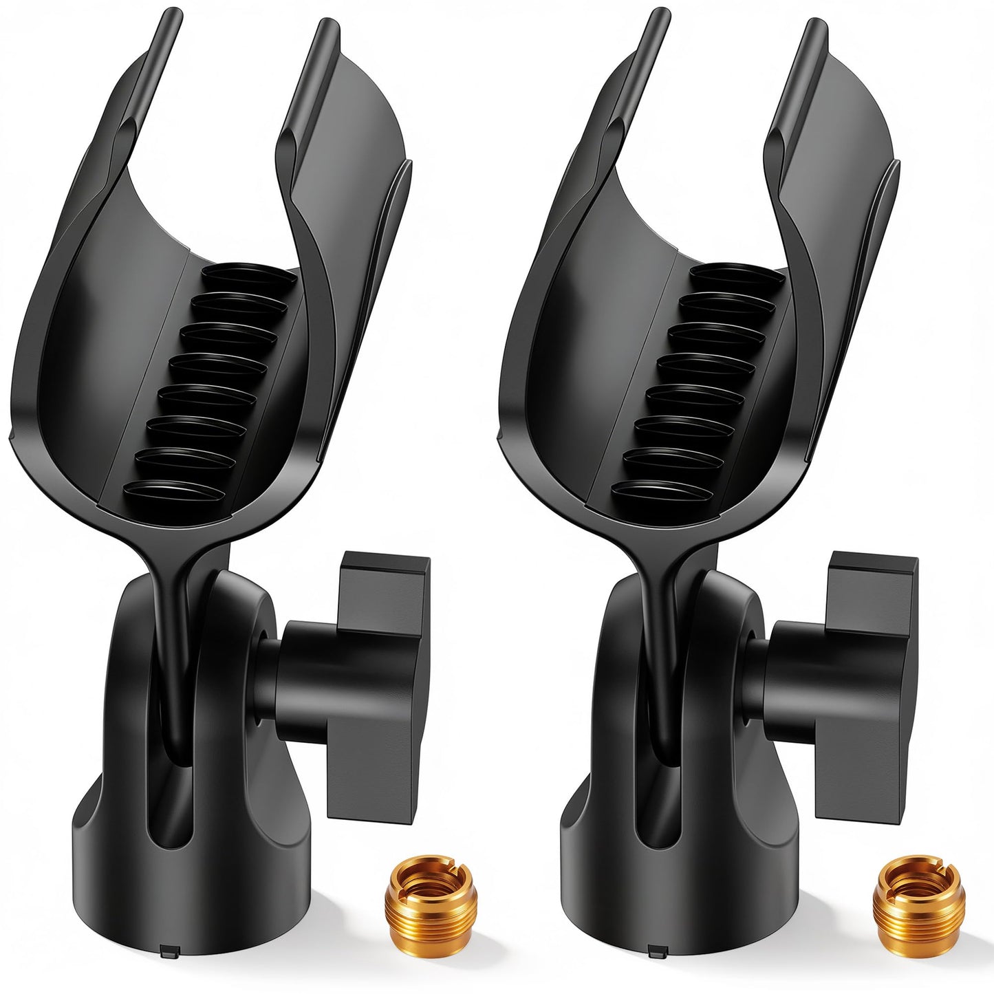 InnoGear Microphone Clip, Adjustable Mic Holder with 3/8" to 5/8" Adapter for HyperX SoloCast, HyperX QuadCast S, Blue Yeti, Shure SM58 and Other Mics