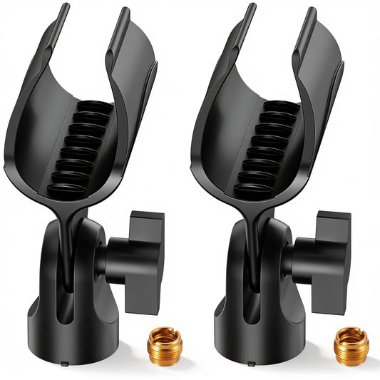 InnoGear Microphone Clip, Adjustable Mic Holder with 3/8" to 5/8" Adapter for HyperX SoloCast, HyperX QuadCast S, Blue Yeti, Shure SM58 and Other Mics