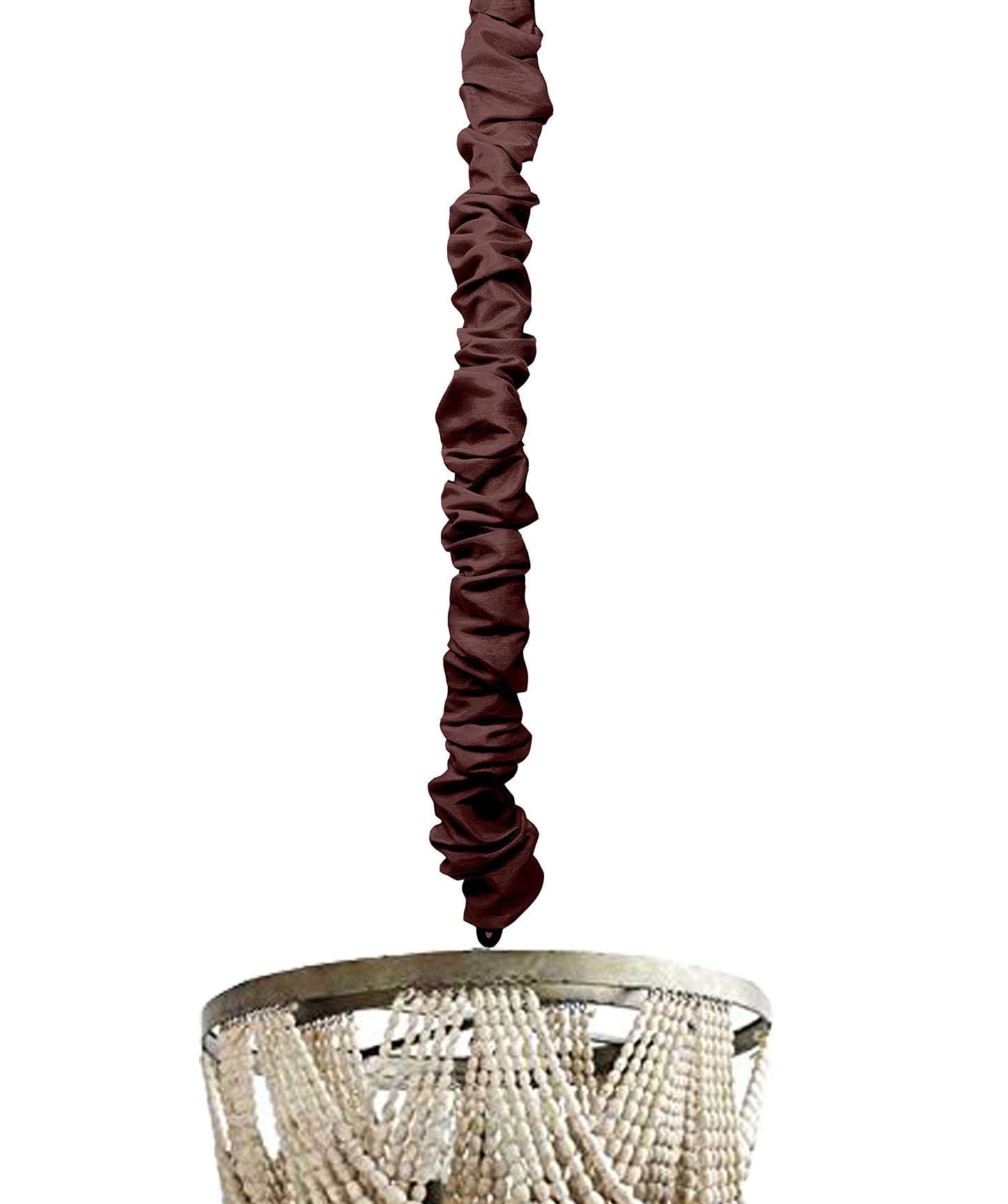 Chain and Cord Cover Chandelier 6ft Long Coffee Brown