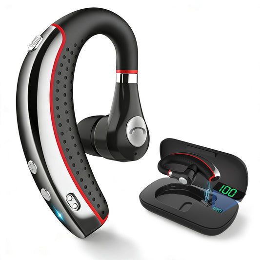 Bypeanis Bluetooth Headset, Wireless Bluetooth Earpiece with 500mAh Charging Case for Hands-Free Ultralight Headphones V5.3 with Microphone for iOS