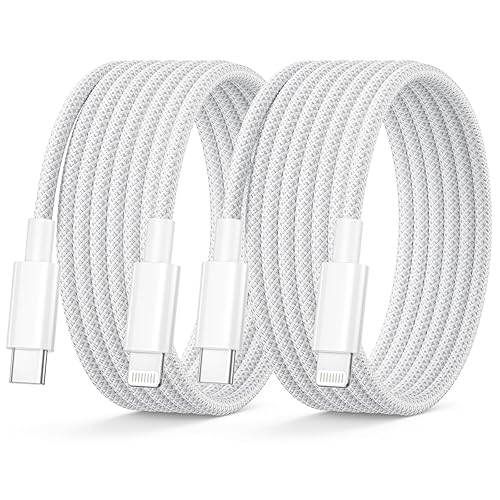 USB C to Lightning Cable 6FT 2Pack[Apple MFi Certified], iPhone Charger Cable Fast Charge Braided iPad Charger cable iphone charger Lead iphone Wire…