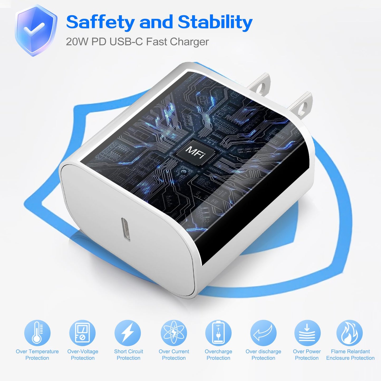 Super Fast iPhone Charger,Dual Port USB C iPhone Charger Fast Charging Block,3Pack Double Type C Wall Power Delivery Adapter,6Pack Quick USB C