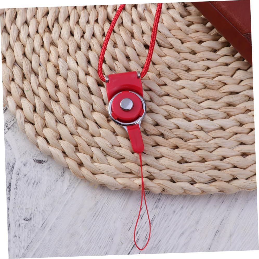 UKCOCO Dual Use Detachable Rotary Buckle Long Lanyard for Mobile Phone Case Rope Flexible Breakaway Clasp for Electronics Accessories Red