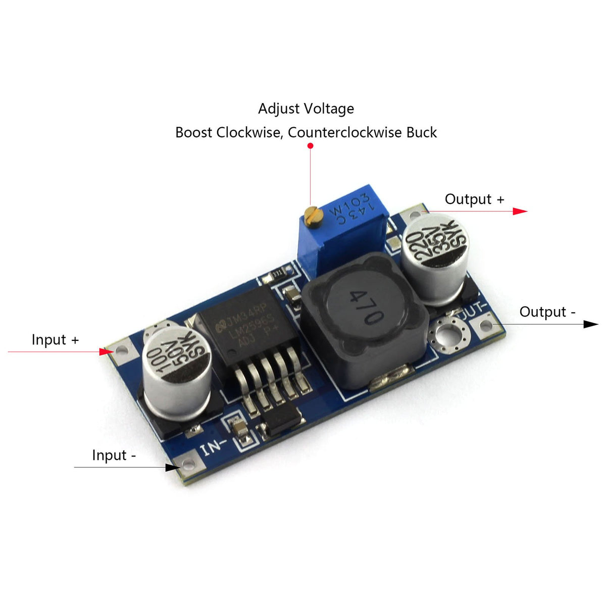 DZS Elec 2PCS LM2596 DC-DC Step Down Variable Volt Regulator Input 3.2V-40V Output 1.25V-35V Adjustable Buck Converter Electronic Voltage Stabilizer…
